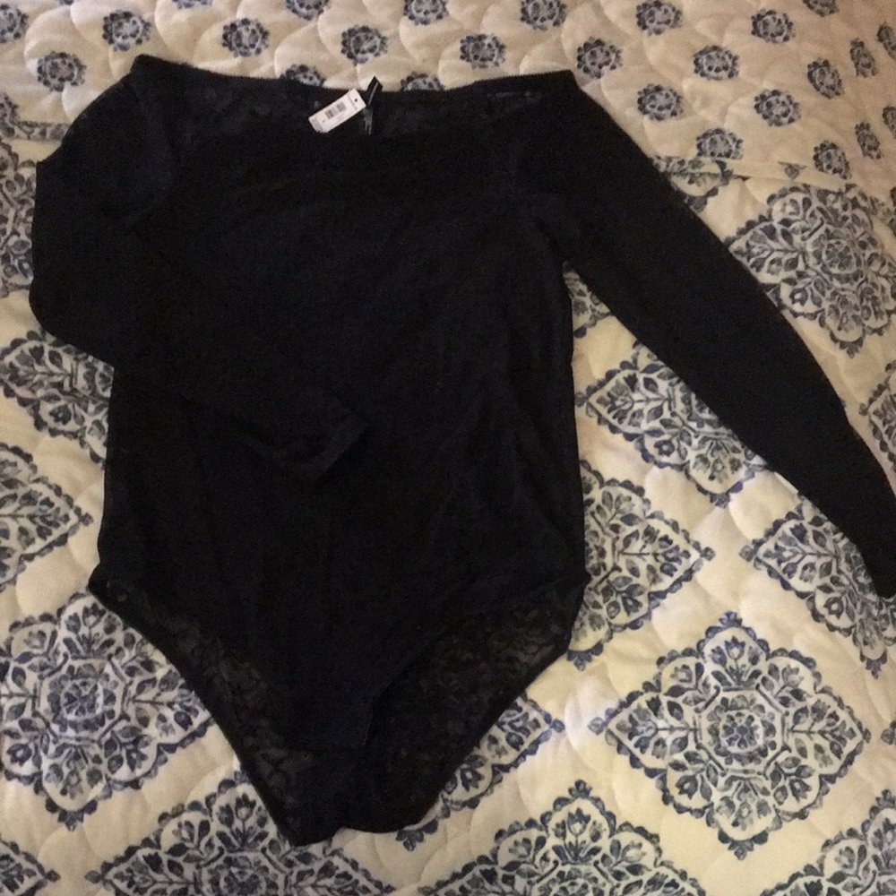 Black Lacey floral pattern body suit